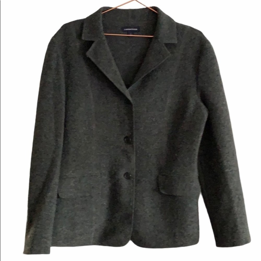 Lands End Grey Wool Blazer Size 10